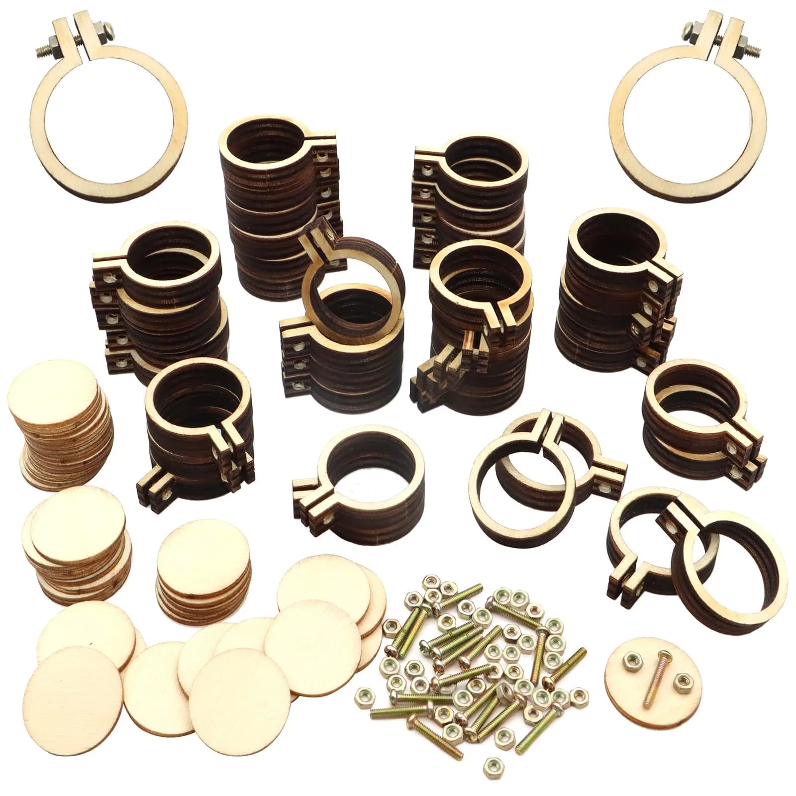 ZOCONE 40 Pack Mini Embroidery Hoops Set | DIY Pendant Keychain Crafting
