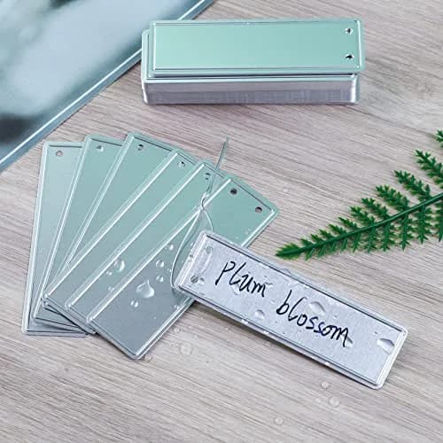 Ioffersuper Aluminum Plant Tags with Metal Wires - 200 Pack, 1 x 3.25 Inch | Waterproof Outdoor Garden Markers thumbnail 2