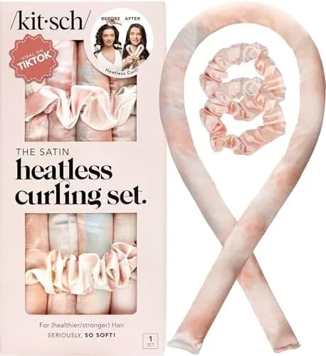 Kitsch Satin Heatless Curls Overnight Set - Sunset Tie Dye | 34" Rod & 2 Satin Scrunchies thumbnail 1