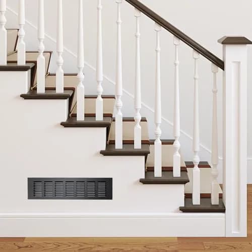 Geesatis Black Air Vent Covers 400 x 100 mm (15.7 x 4 Inch) | Rust-Proof Aluminum Alloy for Cabinets & Closets thumbnail 8