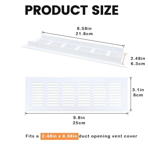 Geesatis White Air Vent Cover for HVAC Duct Openings | Rust-Proof Aluminum, Easy DIY Install thumbnail 2