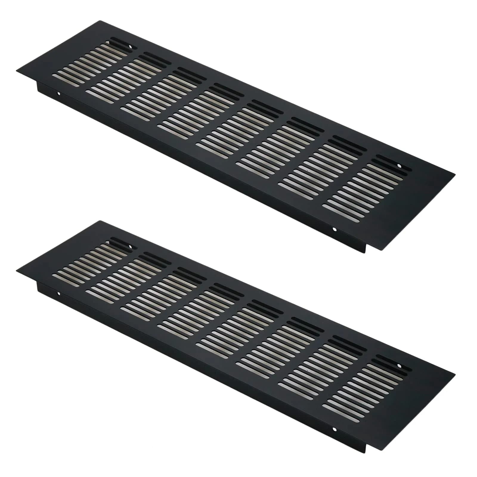 Geesatis Black Air Vent Covers for HVAC Duct Openings | Rust-Proof Aluminum, 12.5'' x 3.45" | 2 Pack