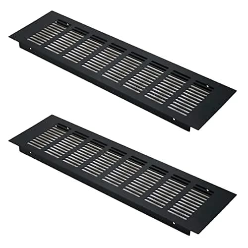 Geesatis Black Air Vent Covers for HVAC Duct Openings | Rust-Proof Aluminum, 12.5'' x 3.45" | 2 Pack thumbnail 1