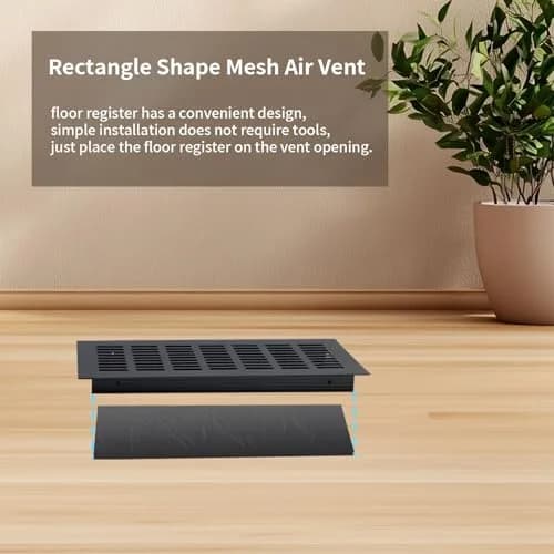 Geesatis Black Air Vent Covers for HVAC Duct Openings | Rust-Proof Aluminum, 12.5'' x 3.45" | 2 Pack thumbnail 6