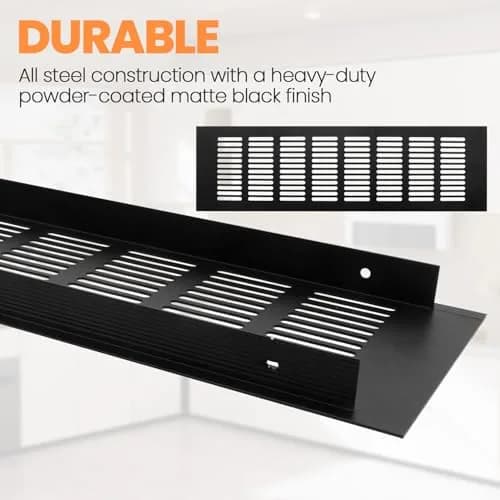 Geesatis Black Air Vent Covers for HVAC Duct Openings | Rust-Proof Aluminum, 12.5'' x 3.45" | 2 Pack thumbnail 3