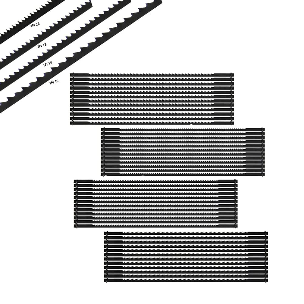 JTEX 5-Inch Pin End Scroll Saw Blades Assortment 48 Pack | 10, 15, 18, 24 TPI for Wood, Plastic, Soft Metals - main product image