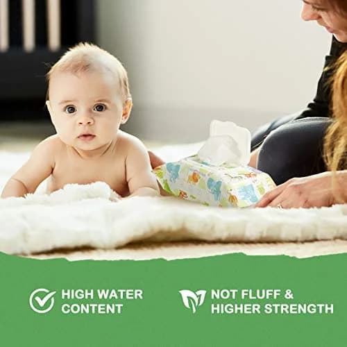 HAPPY BUM Baby Wet Wipes Unscented 320 Count | Gentle on Sensitive Skin, Extra Large Size thumbnail 3