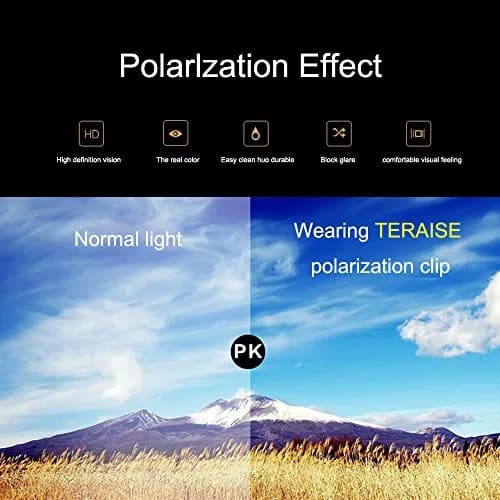 TERAISE Polarized Clip on Sunglasses with Flip Up Function Suitable Driving | HD UV400 Protection thumbnail 4