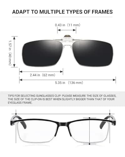 TERAISE Polarized Clip on Sunglasses with Flip Up Function Suitable Driving | HD UV400 Protection thumbnail 6