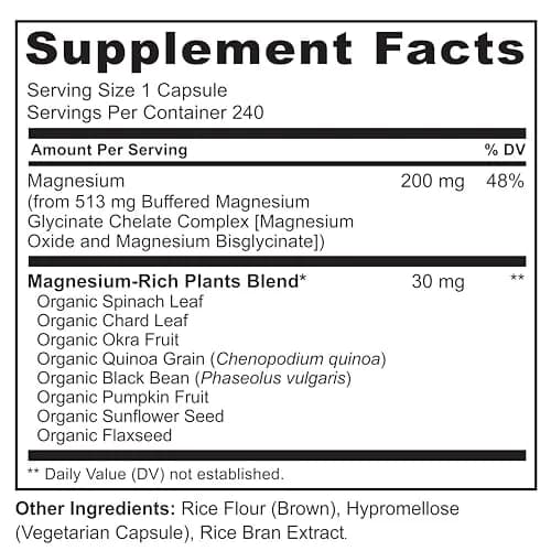 NATURELO Magnesium Glycinate Chelate Complex 200 mg 240 Count | Supports Sleep, Calm, Muscle Cramp & Stress Relief thumbnail 3