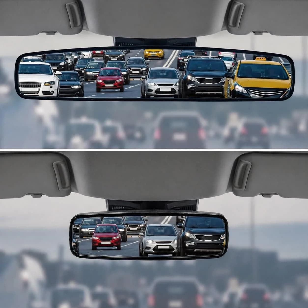 Goodyear Super Wide 17 Inch Panoramic Rear View Car Mirror | Clip-On Large for Cars, SUVs, Trucks - main product image