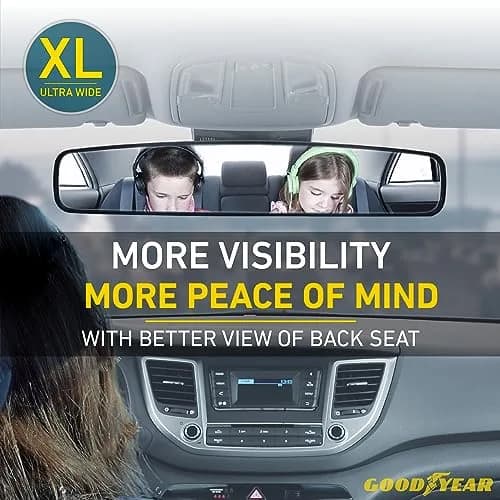 Goodyear Super Wide 17 Inch Panoramic Rear View Car Mirror | Clip-On Large for Cars, SUVs, Trucks thumbnail 6