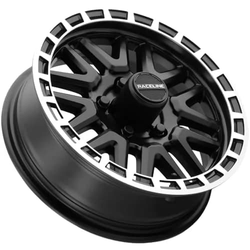 Raceline Wheels Aluminum Trailer Wheels 953BM KRANK Black Finish 14x6" | 5X114.3 Bolt Pattern, 0mm Offset, 8 Spoke Design thumbnail 2