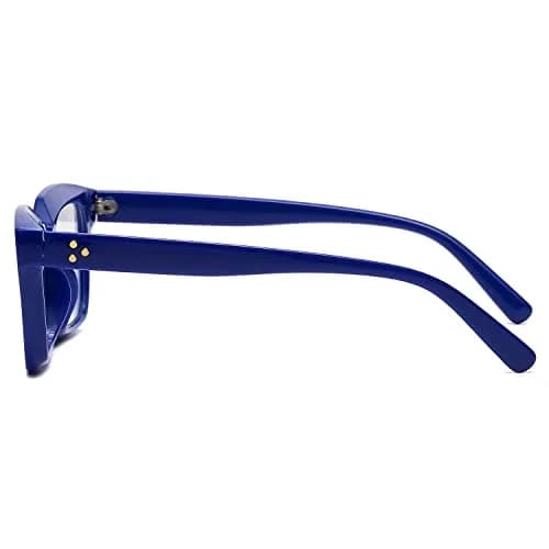 EYLRIM Classic Thick Square Frame Clear Lens Glasses for Men & Women | Non Prescription Eyewear (A4 Blue) thumbnail 5