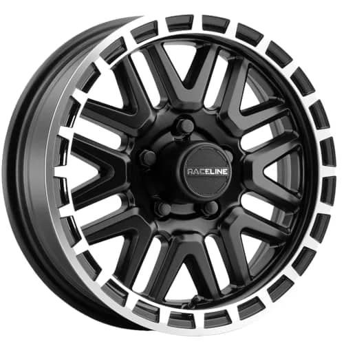 Raceline Wheels Aluminum Trailer Wheels 953BM KRANK 15x5" Black Finish | 5 Bolt Pattern, 8 Spoke Design thumbnail 1