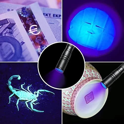 COSMOING Rechargeable UV Blacklight Flashlight 5.4 inch (13g) | Detects Pet Stains & Counterfeit Money thumbnail 4
