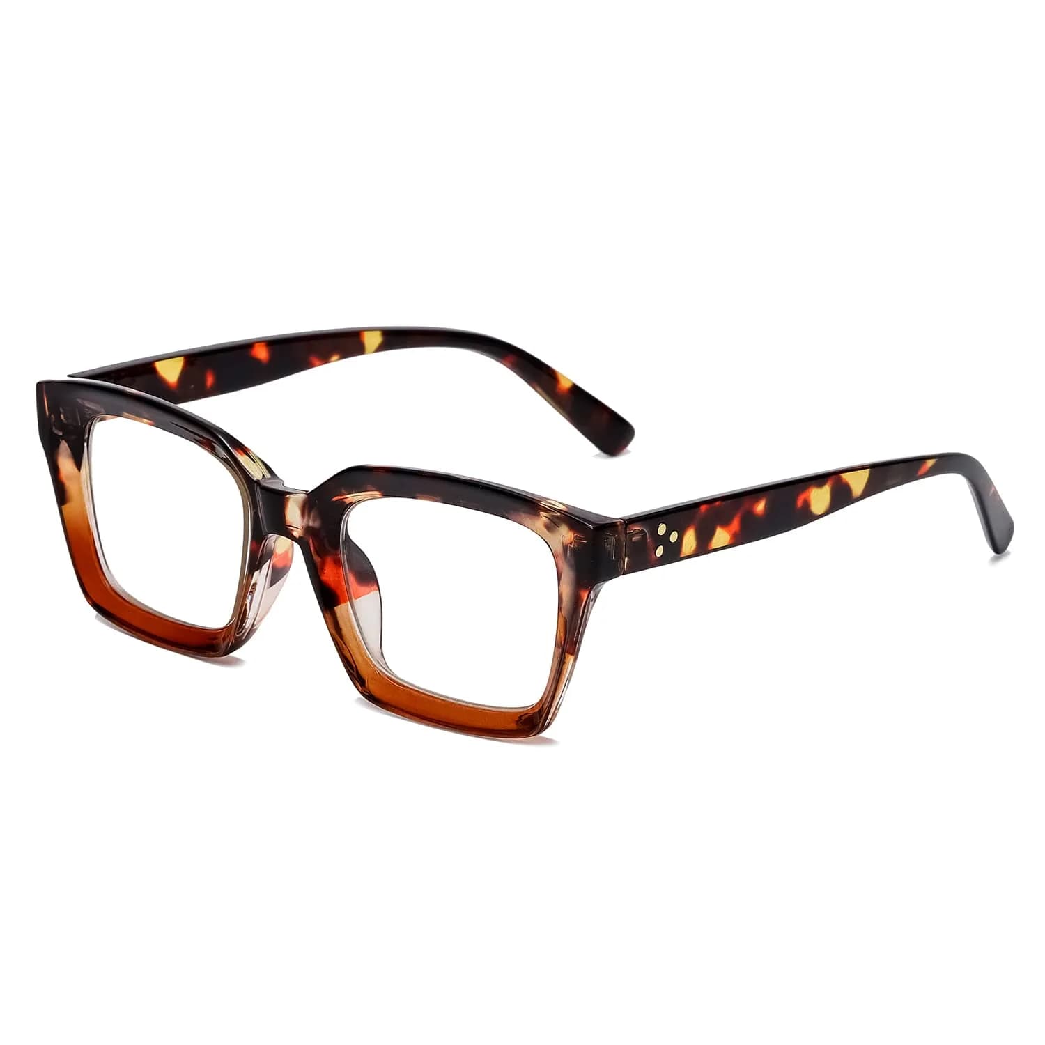 EYLRIM Classic Thick Square Frame Clear Lens Glasses for Women Men Non Prescription Eyeglasses(A6 Tortoise) | 50mm (1.97in) Lens Width