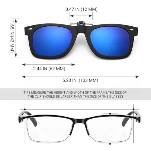 TERAISE Polarized Clip on Sunglasses with Flip Up Function Suitable Driving | UV400, Polarized, Unisex thumbnail 6