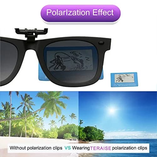 TERAISE Polarized Clip on Sunglasses with Flip Up Function Suitable Driving | UV400, Polarized, Unisex thumbnail 3