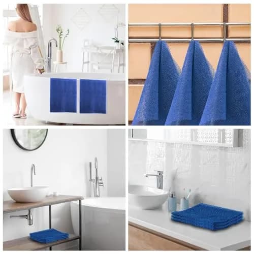 UJFQBH African Net Bath Sponge 80cm (31.5in) | Exfoliating Body Scrubber for Daily Use (Blue, 3-Pack) thumbnail 6