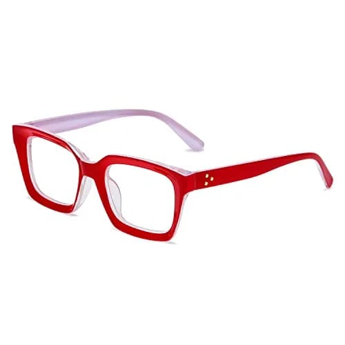 EYLRIM Classic Thick Square Frame Clear Lens Glasses 50mm (1.97in) | Fashion Eyewear for Men & Women thumbnail 1