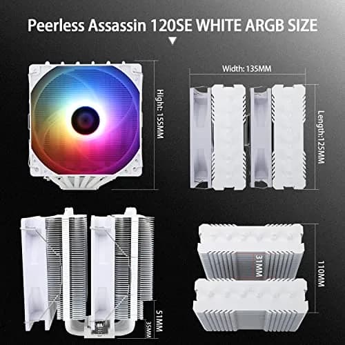 Thermalright Peerless Assassin 120 SE ARGB White CPU Air Cooler | Dual 120mm PWM Fans, 6 Heat Pipes, AMD & Intel Support thumbnail 5