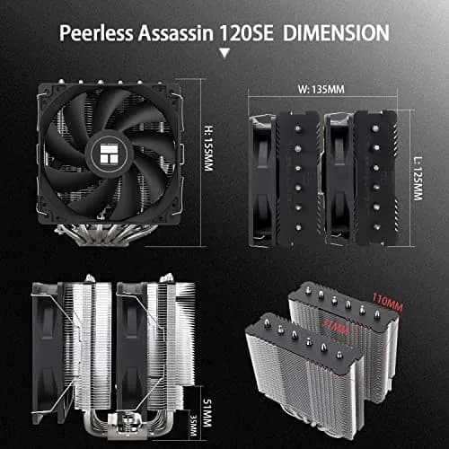 Thermalright Peerless Assassin 120 SE CPU Cooler 155mm Height | Dual Tower Dual Fan LGA1700 AM5 thumbnail 5