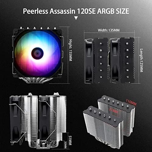 Thermalright Peerless Assassin 120 SE ARGB CPU Air Cooler, 155mm Height, Dual Towers, Dual 120mm PWM Fans | Compatible with AM4/AM5/Intel LGA1700/1851 thumbnail 4