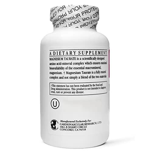 Cardiovascular Research Magnesium Taurate 125 mg | 180 Veggie Caps in Sealed Bottle (3 Bottles) | Supports Heart & Muscle Function thumbnail 3