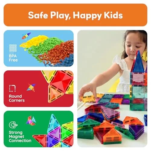PicassoTiles 120pcs Magnetic Tiles Diamond Series | Mini Travel-Size Educational Toy for Kids 3+ thumbnail 4