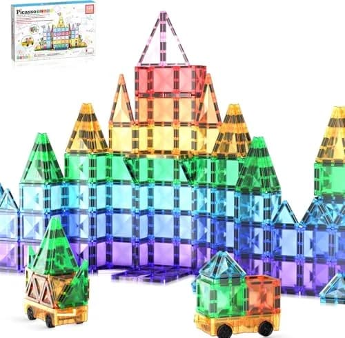 PicassoTiles 120pcs Magnetic Tiles Diamond Series | Mini Travel-Size Educational Toy for Kids 3+ thumbnail 8