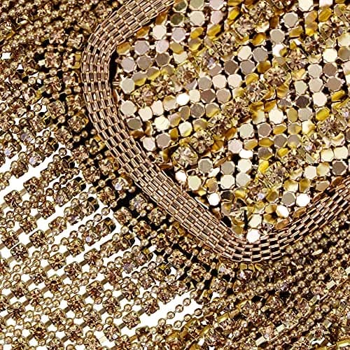 SXMFFHCG Beaded Crystal Shoulder Patches Motifs Fringe Tassel Epaulets Shoulder Brooches 2 Pieces (Gold B) thumbnail 3