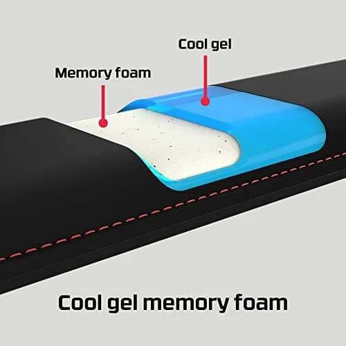HyperX Wrist Rest for Tenkeyless Keyboards – Cooling Gel Memory Foam – Black – 36.2cm (14.3") | Ergonomic Support for Office & Gaming thumbnail 2