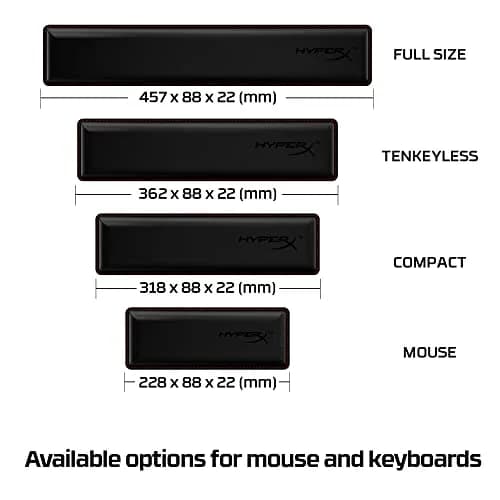 HyperX Wrist Rest – Compact – Cooling Gel Memory Foam – Anti-Slip Black | Ergonomic Support for Typing & Gaming thumbnail 6