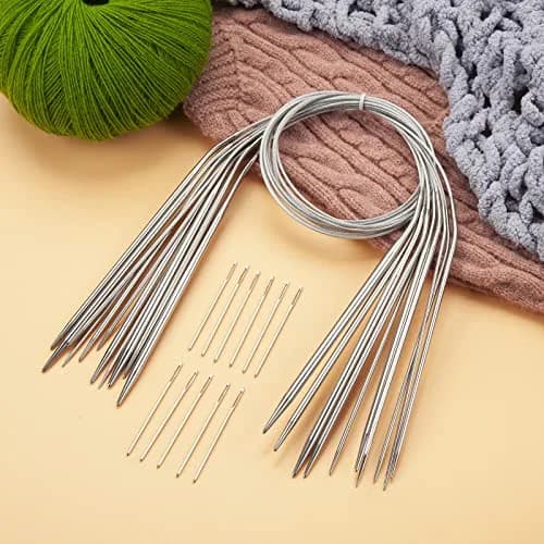 Coowayze Circular Knitting Needles Set 24 Inch (1.5mm - 5mm) | 11 Pairs Stainless Steel Magic Loop Needles thumbnail 4