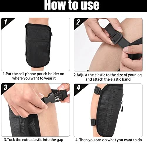 Xuniea 2 Pack Leg Phone Holder with Adjustable Straps, Black & Gray | Fits Phones up to 7.9x6.7 inches thumbnail 3