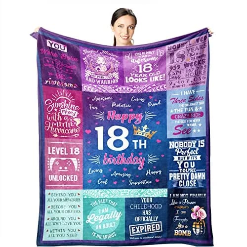 Wisegem 18th Birthday Blanket 60"x50" | Soft Polyester Gift for Teen Girl thumbnail 1