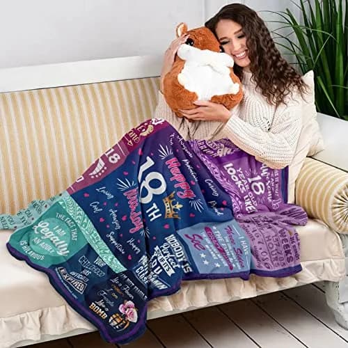 Wisegem 18th Birthday Blanket 60"x50" | Soft Polyester Gift for Teen Girl thumbnail 2