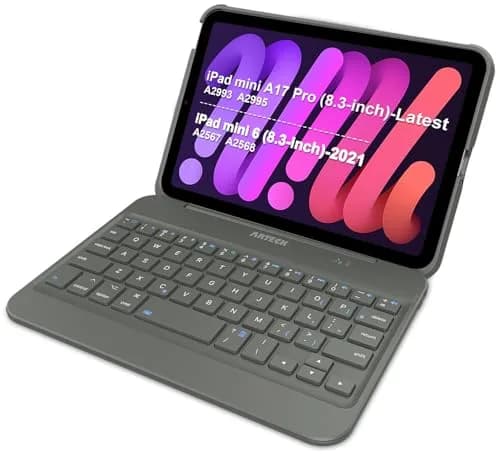 Arteck iPad mini A17 Pro (8.3-inch) Keyboard Case | Bluetooth Keyboard with Shockproof Cover thumbnail 1