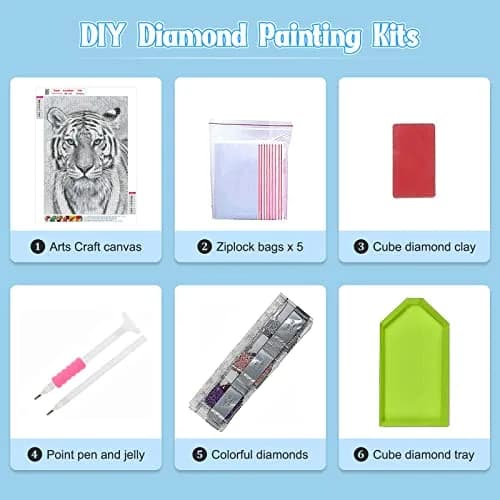 NAIMOER Tiger Diamond Art Kits for Adults, 5D Full Drill Animals Diamond Painting 30x40cm | Realistic Tiger Art for Home Wall Decoration thumbnail 6