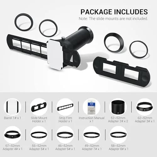 JJC Film Digitizer Replaces Nikon ES-2 for 35mm Slide Negative to Digital | Macro Lens Adapter Kit for Camera & Slide Conversion thumbnail 9