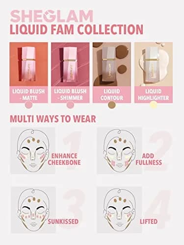 SHEGLAM Color Bloom Liquid Blush Makeup for Cheeks Matte Finish - Swipe Right 5.2ml (0.18 Fl Oz) | Hydrating Gel-Cream Formula thumbnail 7