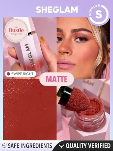 SHEGLAM Color Bloom Liquid Blush Makeup for Cheeks Matte Finish - Swipe Right 5.2ml (0.18 Fl Oz) | Hydrating Gel-Cream Formula thumbnail 3