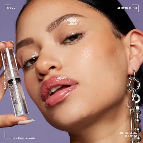 NYX PROFESSIONAL MAKEUP Butter Gloss Bling Lip Gloss in Sugar Glass (Clear, 7.65 ml) | Vegan & Non-Sticky Shine thumbnail 4