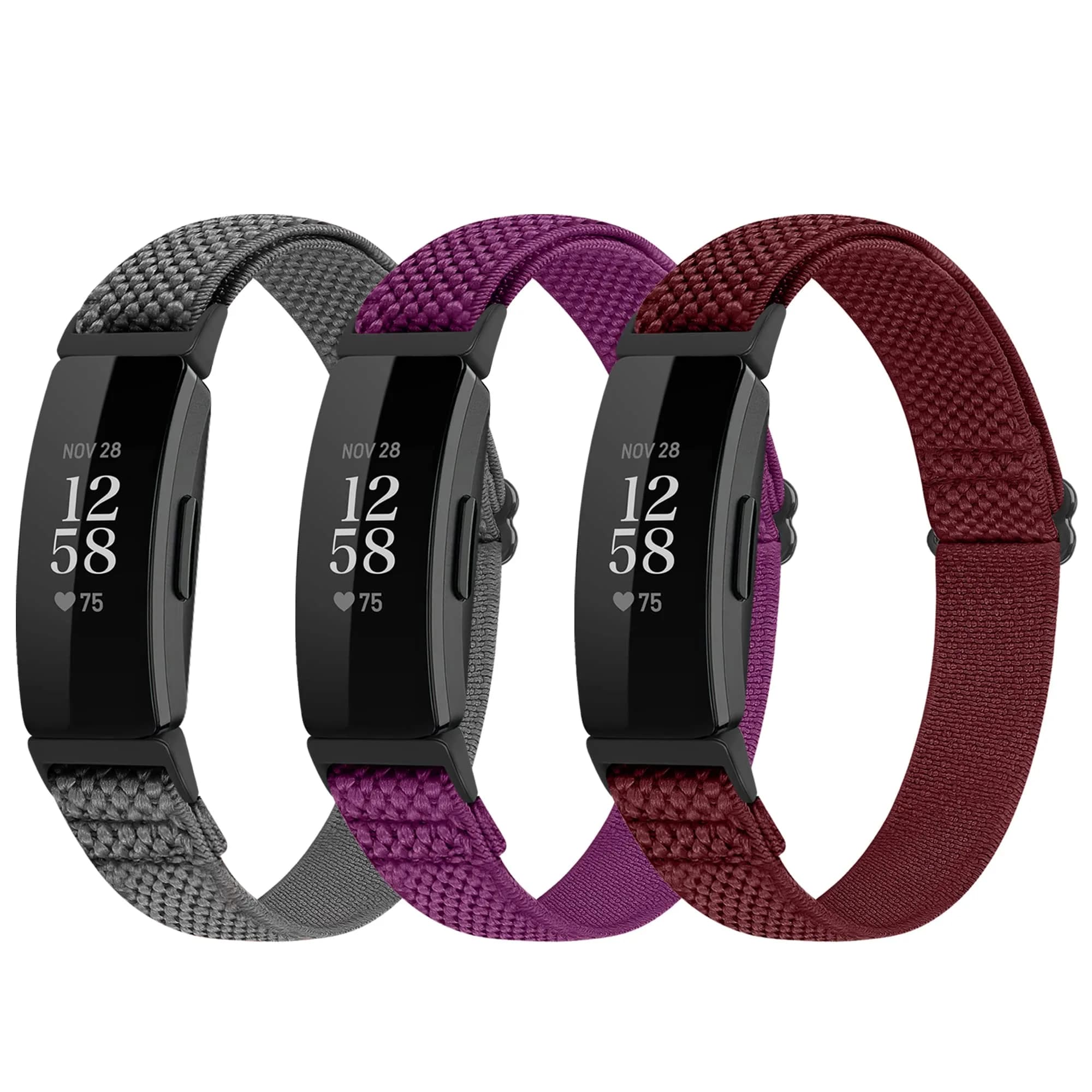 Huamanlou Adjustable Elastic Nylon Sport Bands Compatible with Fitbit Inspire 3/Inspire 2/Inspire/Inspire HR/Ace 2/Ace 3 | Breathable, Lightweight, Unisex