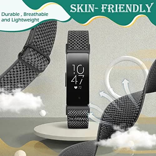 Huamanlou Adjustable Elastic Nylon Sport Bands Compatible with Fitbit Inspire 3/Inspire 2/Inspire/Inspire HR/Ace 2/Ace 3 | Breathable, Lightweight & Durable (70-120 chars) thumbnail 4