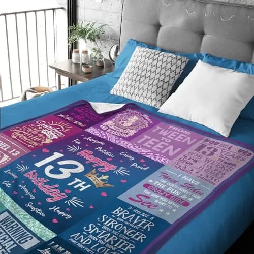 Wisegem 13th Birthday Blanket for Girls 60" x 50" | Soft, Warm & Fade Resistant thumbnail 4