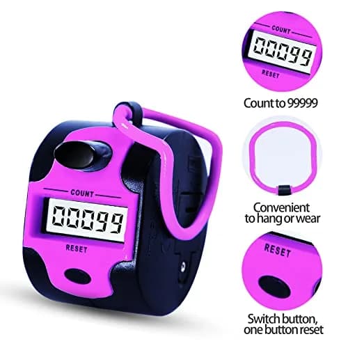 TESEAS 5-Digit Electronic Lap Counter Clicker (6-Pack, Blue) | Manual Tally Counter for Sports & Events thumbnail 3
