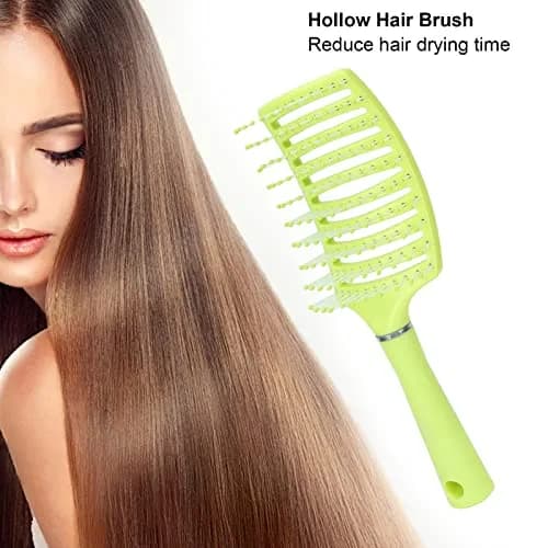 Yinhing Vented Paddle Hair Brush - Green | Detangling & Styling for Thick Straight Hair thumbnail 5