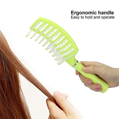 Yinhing Vented Paddle Hair Brush - Green | Detangling & Styling for Thick Straight Hair thumbnail 6